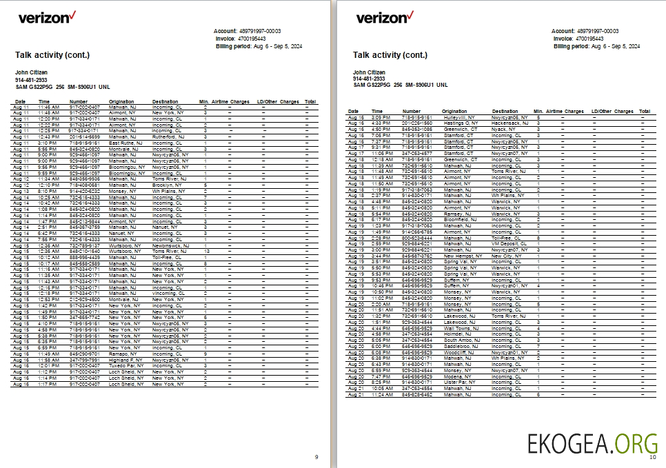USA New Jersey Verizon utility 9 10 scr